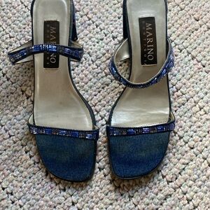 🦊 Marino embellished denim slide. 2.5 heel.